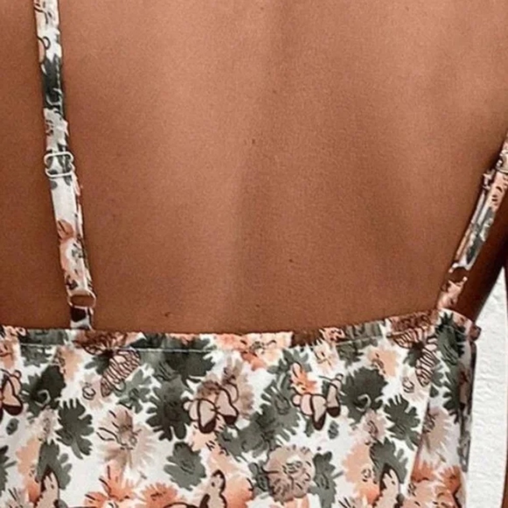 Maternity Floral Butterfly Print Adjustable Strap Cami Tank Top - Picture 4 of 6